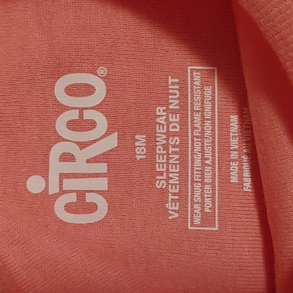 3/$25 CIRCO Target orange pink long sleeves pajamas size 18 months - Picture 4 of 8